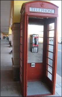 red phone booth no door