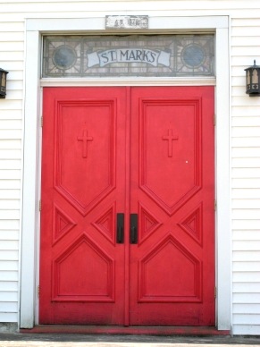 red church door